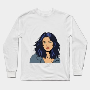 Comic Girl Retro Vintage Style Long Sleeve T-Shirt